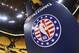 OAKLAND, CA - MAY 26: Image of NBA logo on pole before game between Houston Rockets and Golden State Warriors before Game Six of the Western Conference Finals during the 2018 NBA Playoffs on May 26, 2018 at ORACLE Arena in Oakland, California. NOTE TO USER: User expressly acknowledges and agrees that, by downloading and/or using this Photograph, user is consenting to the terms and conditions of the Getty Images License Agreement. Mandatory Copyright Notice: Copyright 2018 NBAE (Photo by Noah Graham/NBAE via Getty Images)