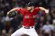 BOSTON, MA - OCTOBER 13: Chris Sale #41 of the Boston Red Sox delivers during the second inning of game one of the American League Championship Series against the Houston Astros on October 13, 2018 at Fenway Park in Boston, Massachusetts. (Photo by Billie Weiss/Boston Red Sox/Getty Images)