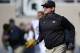 EAST LANSING, MI - OCTOBER 20: Head coach Jim Harbaugh of the Michigan Wolverines looks on during warmups prior to playing the Michigan State Spartans at Spartan Stadium on October 20, 2018 in East Lansing, Michigan. (Photo by Gregory Shamus/Getty Images)