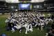 The Los Angeles Dodgers celebrate after winning Game 7 of the National League Championship Series baseball game against the Milwaukee Brewers Saturday, Oct. 20, 2018, in Milwaukee. The Dodgers won 5-1. (AP Photo/Matt Slocum)