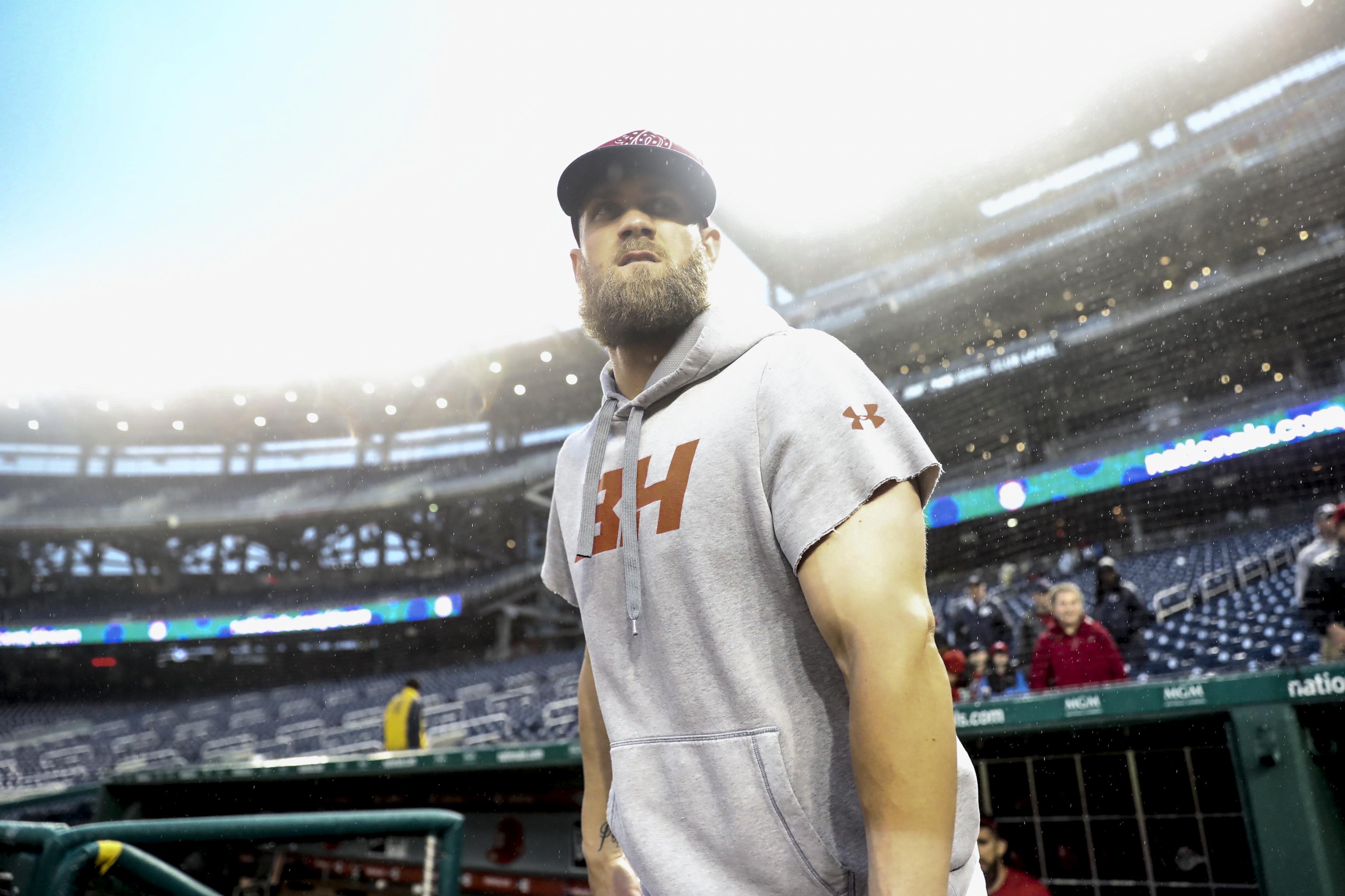 Nats Fan Wears Perfect Modified Bryce Harper Jersey at NLCS Game 3