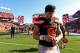 TAMPA, FL - OCTOBER 21: Baker Mayfield #6 of the Cleveland Browns walks off the field during a game against the Tampa Bay Buccaneers at Raymond James Stadium on October 21, 2018 in Tampa, Florida. (Photo by Mike Ehrmann/Getty Images)