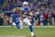 INDIANAPOLIS, IN - OCTOBER 21: Marlon Mack #25 of the Indianapolis Colts runs the ball during the game against the Buffalo Bills at Lucas Oil Stadium on October 21, 2018 in Indianapolis, Indiana. (Photo by Michael Hickey/Getty Images)