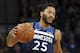 Minnesota Timberwolves' Derrick Rose plays against the Cleveland Cavaliers in the first half of an NBA basketball game Friday, Oct. 19, 2018, in Minneapolis. (AP Photo/Jim Mone)