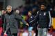 BURNLEY, ENGLAND - JANUARY 20: Jose Mourinho, Manager of Manchester United shakes hands with goalscorer Anthony Martial of Manchester United after the Premier League match between Burnley and Manchester United at Turf Moor on January 20, 2018 in Burnley, England. (Photo by Chris Brunskill Ltd/Getty Images)