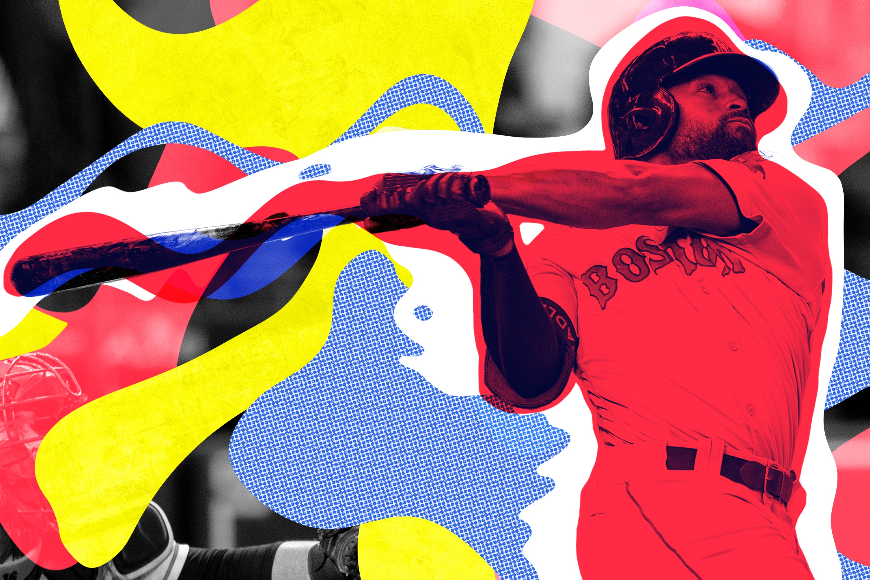 HOUSTON, TX - OCTOBER 18: Jackie Bradley Jr. #19 poses with the American League Championship Series Most Valuable Player Trophy alongside President of Baseball Operations Dave Dombrowski, Manager Alex Cora with the American League Championship trophy, and Boston Red Sox President and CEO Sam Kennedy  in the clubhouse after clinching the American League Championship Series in game five against the Houston Astros on October 18, 2018 at Minute Maid Park in Houston, Texas. (Photo by Billie Weiss/Boston Red Sox/Getty Images)