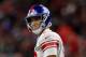ATLANTA, GA - OCTOBER 22: Eli Manning #10 of the New York Giants reacts after being sacked by the Atlanta Falcons at Mercedes-Benz Stadium on October 22, 2018 in Atlanta, Georgia. (Photo by Kevin C. Cox/Getty Images)