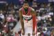 Washington Wizards forward Markieff Morris (5) stands on the court during the first half of an NBA preseason basketball game against the Miami Heat, Friday, Oct. 5, 2018, in Washington. (AP Photo/Nick Wass)