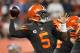 CLEVELAND, OH - SEPTEMBER 20: Tyrod Taylor #5 of the Cleveland Browns throws a pass during the second quarter against the New York Jets at FirstEnergy Stadium on September 20, 2018 in Cleveland, Ohio. (Photo by Joe Robbins/Getty Images)