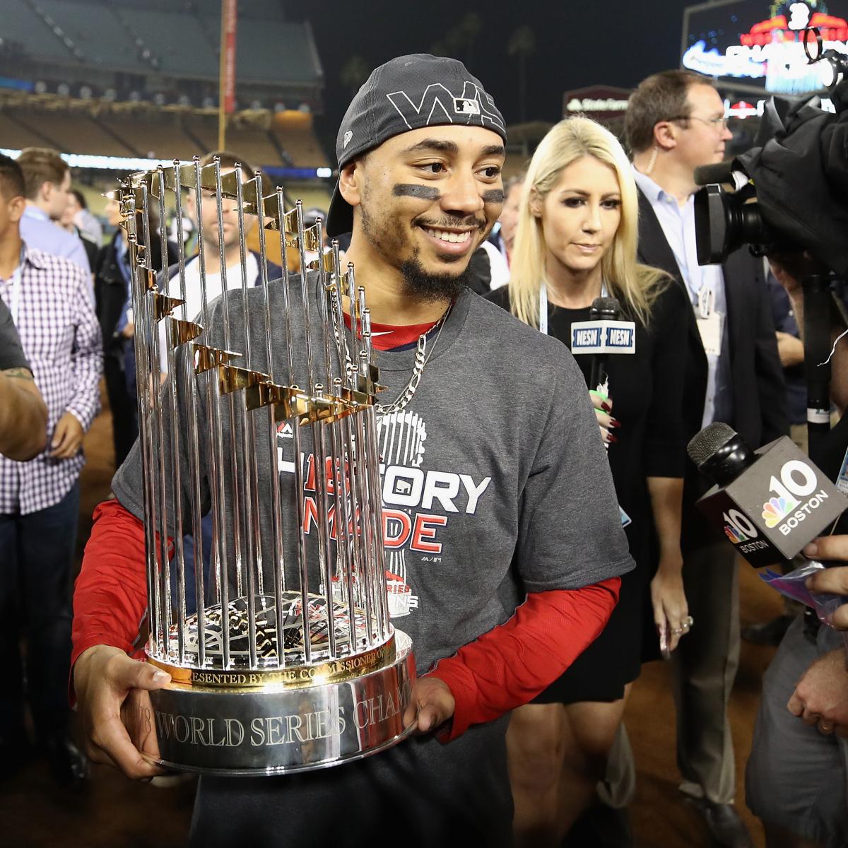 Red Sox World Series trophies come to town