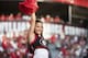 A Georgia cheerleader roots on the Bulldogs during the second half of an NCAA college football game against South Carolina Saturday, Sept. 8, 2018, in Columbia, S.C. Georgia defeated South Carolina 41-17. (AP Photo/Sean Rayford)