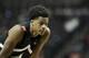 The Black Team's Shareef O'Neal #22 is seen against the White Team during the Jordan Brand Classic high school basketball game, Sunday, April 8, 2018, in Brooklyn. (AP Photo/Gregory Payan)