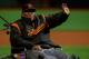 SAN FRANCISCO, CA - SEPTEMBER 29: Hall of Fame first baseman Willie McCovey of the San Francisco Giants sits on the field during the 2017 Willie Mac Award ceremony before the game against the San Diego Padres at AT&T Park on September 29, 2017 in San Francisco, California. The San Francisco Giants defeated the San Diego Padres 8-0. (Photo by Jason O. Watson/Getty Images)