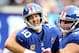 EAST RUTHERFORD, NJ - OCTOBER 28: Eli Manning #10 of the New York Giants is sacked against the Washington Redskins on October 28,2018 at MetLife Stadium in East Rutherford, New Jersey. (Photo by Elsa/Getty Images)