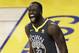 Golden State Warriors forward Draymond Green (23) celebrates after scoring against the Cleveland Cavaliers during the first half of Game 2 of basketball's NBA Finals in Oakland, Calif., Sunday, June 3, 2018. (AP Photo/Marcio Jose Sanchez)