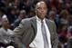 CLEVELAND, OH - OCTOBER 30: Larry Drew of the Cleveland Cavaliers looks on during the game against the Atlanta Hawks on October 30, 2018 at Quicken Loans Arena in Cleveland, Ohio. NOTE TO USER: User expressly acknowledges and agrees that, by downloading and/or using this photograph, user is consenting to the terms and conditions of the Getty Images License Agreement. Mandatory Copyright Notice: Copyright 2018 NBAE (Photo by David Liam Kyle/NBAE via Getty Images)