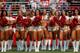 SANTA CLARA, CA - OCTOBER 07: San Francisco 49ers cheerleaders on the sidelines during the first quarter against the Arizona Cardinals at Levi's Stadium on October 7, 2018 in Santa Clara, California. The Arizona Cardinals defeated the San Francisco 49ers 28-18. (Photo by Jason O. Watson/Getty Images)
