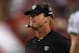 SANTA CLARA, CA - NOVEMBER 01: Head coach Jon Gruden of the Oakland Raiders looks on during their NFL game against the San Francisco 49ers at Levi's Stadium on November 1, 2018 in Santa Clara, California. (Photo by Thearon W. Henderson/Getty Images)