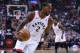 TORONTO, ON - OCTOBER 30: Kawhi Leonard #2 of the Toronto Raptors dribbles the ball during the second half of an NBA game against the Philadelphia 76ers at Scotiabank Arena on October 30, 2018 in Toronto, Canada. NOTE TO USER: User expressly acknowledges and agrees that, by downloading and or using this photograph, User is consenting to the terms and conditions of the Getty Images License Agreement. (Photo by Vaughn Ridley/Getty Images)