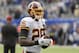 Washington Redskins running back Adrian Peterson (26) warms up before an NFL football game against the New York Giants, Sunday, Oct. 28, 2018, in East Rutherford, N.J. (AP Photo/Bill Kostroun)