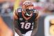 Cincinnati wide receiver A.J. Green (18) lines up at the line of scrimmage during the first half of an NFL football game against Tampa Bay in Cincinnati, Oh, Saturday, Oct. 28, 2018. (AP Photo/Bryan Woolston)
