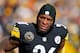 PITTSBURGH, PA - JANUARY 14: Le'Veon Bell #26 of the Pittsburgh Steelers looks on against the Jacksonville Jaguars during the first half of the AFC Divisional Playoff game at Heinz Field on January 14, 2018 in Pittsburgh, Pennsylvania. (Photo by Kevin C. Cox/Getty Images)