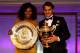 LONDON, ENGLAND - JULY 08: Wimbledon Singles Champions Serena Williams and Roger Federer attend the Wimbledon Championships 2012 Winners Ball at the InterContinental Park Lane Hotel on July 8, 2012 in London, England. (Photo by Clive Brunskill/Getty Images)
