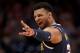 DENVER, CO - NOVEMBER 05: Jamal Murray #27 of the Denver Nuggets celebrates a three point basket against the Boston Celtics in the fourth quarter at the Pepsi Center on November 5, 2018 in Denver, Colorado. NOTE TO USER: User expressly acknowledges and agrees that, by downloading and or using this photograph, User is consenting to the terms and conditions of the Getty Images License Agreement. (Photo by Matthew Stockman/Getty Images)