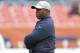 Denver Broncos head coach Vance Joseph watches warm ups prior to an NFL football game against the Los Angeles Rams, Sunday, Oct. 14, 2018, in Denver. (AP Photo/David Zalubowski)
