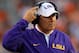 AUBURN, AL - SEPTEMBER 24: Head coach Les Miles of the LSU Tigers looks on during the game against the Auburn Tigers at Jordan-Hare Stadium on September 24, 2016 in Auburn, Alabama. (Photo by Kevin C. Cox/Getty Images)