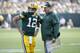 GREEN BAY, WI - SEPTEMBER 16: Head coach Mike McCarthy of the Green Bay Packers talks with Aaron Rodgers #12 during the game against the Minnesota Vikings at Lambeau Field on September 16, 2018 in Green Bay, Wisconsin. The game ended in a 29-29 tie. (Photo by Joe Robbins/Getty Images)