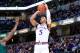 INDIANAPOLIS, IN - NOVEMBER 06: Quentin Grimes #5 of the Kansas Jayhawks shoots the ball against the Michigan State Spartans during the State Farm Champions Classic at Bankers Life Fieldhouse on November 6, 2018 in Indianapolis, Indiana. (Photo by Andy Lyons/Getty Images)