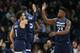 MINNEAPOLIS, MN - DECEMBER 3: Tyus Jones #1 of the Minnesota Timberwolves and Jimmy Butler #23 of the Minnesota Timberwolves high five during the game against the LA Clippers on December 3, 2017 at Target Center in Minneapolis, Minnesota. NOTE TO USER: User expressly acknowledges and agrees that, by downloading and or using this Photograph, user is consenting to the terms and conditions of the Getty Images License Agreement. Mandatory Copyright Notice: Copyright 2017 NBAE (Photo by Jordan Johnson/NBAE via Getty Images)