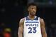 Minnesota Timberwolves' Jimmy Butler plays against the Indiana Pacers in the first half of an NBA basketball game Tuesday, Oct. 22, 2018, in Minneapolis. (AP Photo/Jim Mone)