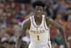 Texas guard Andrew Jones dribbles the ball during the second half of an NCAA college basketball game against Baylor, Saturday, March 4, 2017, in Austin, Texas. Baylor won 75-64. (AP Photo/Michael Thomas)
