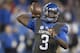 Kentucky quarterback Terry Wilson (3) throws the ball during the second half an NCAA college football game against Georgia in Lexington, Ky., Saturday, Nov. 3, 2018. (AP Photo/Bryan Woolston)