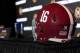 TAMPA, FL - JANUARY 8: General view of the Alabama Crimson Tide Helmet at the Head Coaching Conference prior to the National University Football Game at the Tampa Convention Center on January 8, 2017 in Tampa, Florida. (Photo by Don Juan Moore / Getty Images)