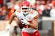 CLEVELAND, OH - NOVEMBER 4: Travis Kelce #87 of the Kansas City Chiefs runs with the ball during the game against the Cleveland Browns at FirstEnergy Stadium on November 4, 2018 in Cleveland, Ohio. (Photo by Kirk Irwin/Getty Images)
