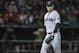 Cleveland Indians starting pitcher walks back to the dugout during the fifth inning of a baseball game against the Chicago White Sox, Monday, Sept. 24, 2018, in Chicago. (AP Photo/Kamil Krzaczynski)