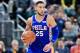 INDIANAPOLIS, IN - NOVEMBER 07: Ben Simmons, No. 25 of the Philadelphia 76ers, dribbles the ball against the Indiana Pacers at Bankers Life Fieldhouse on November 7, 2018 in Indianapolis, Indiana. NOTE TO THE USER: The user acknowledges and expressly agrees that by downloading and / or using this photo, the user agrees to the Getty Images License Terms and Conditions. (Photo by Andy Lyons / Getty Images)