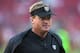 SANTA CLARA, CA - NOVEMBER 01: Head coach Jon Gruden of the Oakland Raiders looks on during warm ups prior to their game against the San Francisco 49ers at Levi's Stadium on November 1, 2018 in Santa Clara, California. (Photo by Thearon W. Henderson/Getty Images)