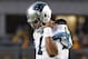 Carolina Panthers quarterback Cam Newton (1) walks off the field after being sacked during the second half of an NFL football game against the Pittsburgh Steelers in Pittsburgh, Thursday, Nov. 8, 2018. The Steelers won 52-21. (AP Photo/Don Wright)