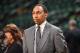 BOSTON, MA - MAY 13: Stephen A. Smith attends the game between the Cleveland Cavaliers and the Boston Celtics during Game One of the Eastern Conference Finals of the 2018 NBA Playoffs on May 13, 2018 at the TD Garden in Boston, Massachusetts. NOTE TO USER: User expressly acknowledges and agrees that, by downloading and or using this photograph, User is consenting to the terms and conditions of the Getty Images License Agreement. Mandatory Copyright Notice: Copyright 2018 NBAE (Photo by Jesse D. Garrabrant/NBAE via Getty Images)