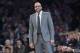 New York Knicks head coach David Fizdale reacts during the first half of an NBA basketball game against the Indiana Pacers, Wednesday, Oct. 31, 2018, at Madison Square Garden in New York. The Pacers won 107-101. (AP Photo/Mary Altaffer)