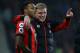 BOURNEMOUTH, ENGLAND - DECEMBER 13: Eddie Howe manager of Bournemouth speaks with Callum Wilson of Bournemouth during the Premier League match between AFC Bournemouth and Leicester City at Vitality Stadium on December 13, 2016 in Bournemouth, England. (Photo by Catherine Ivill - AMA/Getty Images)