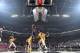 SACRAMENTO, CA - NOVEMBER 10: De'Aaron Fox #5 of the Sacramento Kings shoots the ball against the Los Angeles Lakers on November 10, 2018 at Golden 1 Center in Sacramento, California. NOTE TO USER: User expressly acknowledges and agrees that, by downloading and/or using this photograph, user is consenting to the terms and conditions of the Getty Images License Agreement. Mandatory Copyright Notice: Copyright 2018 NBAE (Photo by Andrew D. Bernstein/NBAE via Getty Images)