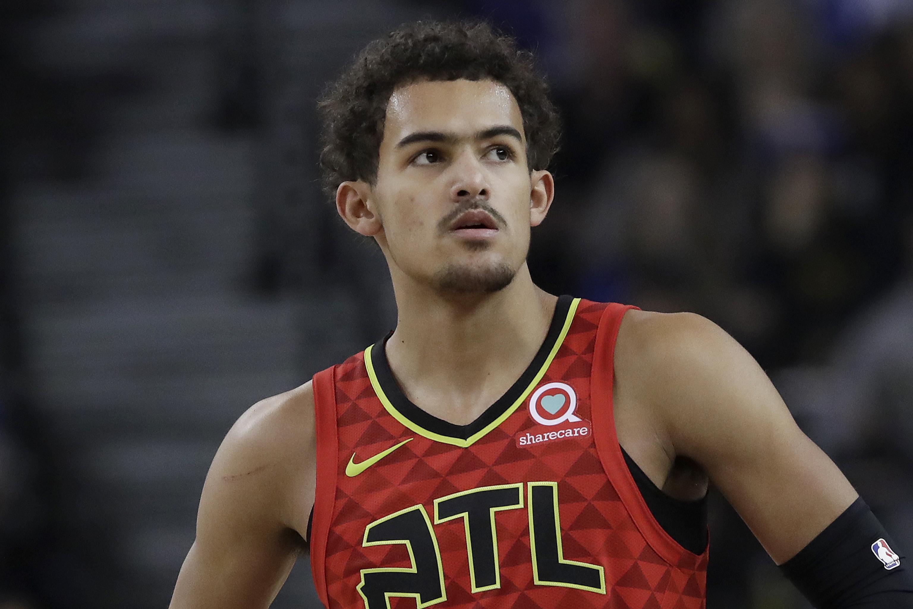 He's no Steph Curry, but Hawks' Trae Young does a nice imitation