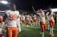 Clemson defensive end Clelin Ferrell (99) and teammates celebrate their 27-7 victory over Boston College in an NCAA college football game Saturday, Nov. 10, 2018, in Boston. (AP Photo/Elise Amendola)