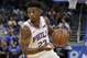 Philadelphia 76ers' Jimmy Butler moves the ball against the Orlando Magic during the first half of an NBA basketball game, Wednesday, Nov. 14, 2018, in Orlando, Fla. (AP Photo/John Raoux)