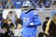 Detroit Lions defensive end Ezekiel Ansah (94) prepares to warm up before an NFL football game against the New York Jets in Detroit, Monday, Sept. 10, 2018. (AP Photo/Jose Juarez)
